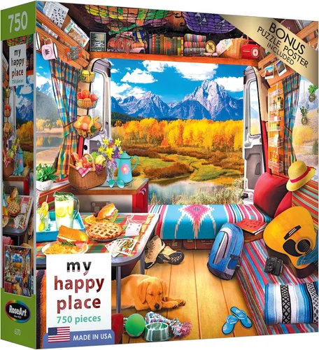 Vista 9 de RoseArt - My Happy Place - Boho Coffeshop - Rompecabezas de 750 piezas para adultos