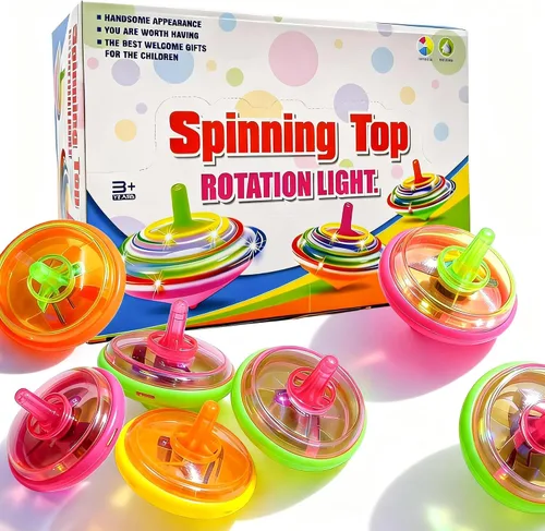 Vista 5 de PROLOSO 100 piezas iluminan para arriba Spinning Tops LED intermitentes con giroscopio