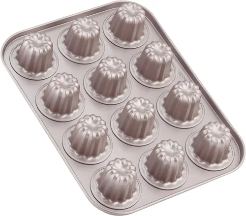 Vista 13 de CHEFMADE Molde de Pastel Canelé, Molde de 6.6 cm Antiadherente para Magdalenas y Cupcakes para Hornear al Horno (Oro Champán)