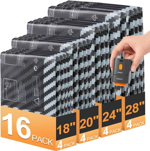 Vista 11 de Bolsas de almacenamiento al vacío para viajes con bomba recargable, cubos de embalaje de compresión de tamaño para equipaje y maleta, bolsas