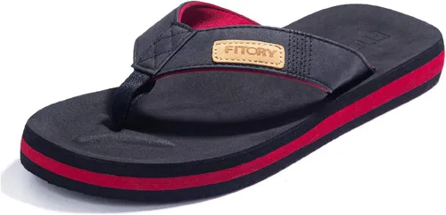 Vista 7 de Fitory - Sandalias de playa tipo flip-flops (de meter) para hombre, zapatillas cómodas Negro 2