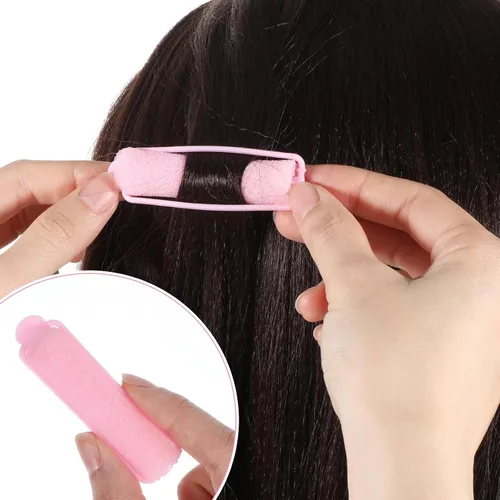 Vista 5 de Oruola 14 rodillos de espuma para el cabello, rodillos de pelo de 2.67 pulgadas para dormir, rizadores sin calor para cabello fino y fino, rodillos