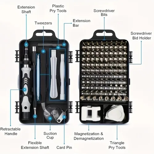 Vista 7 de Juego de destornilladores de precisión, kit de herramientas de reparación electrónica, brocas micro magnéticas para iPhone, computadora, laptop