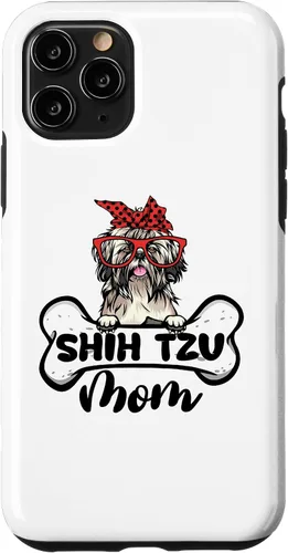 Vista 10 de iPhone 15 Shih Tzu Mom Shirt Dog Bone Mothers Day Dog Mama Case