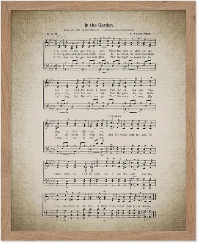 Vista 55 de Poster Master Póster de partitura de música vintage, impresión de himno retro, regalo para músico, amigo, "How Great Thou Art, himno, verso