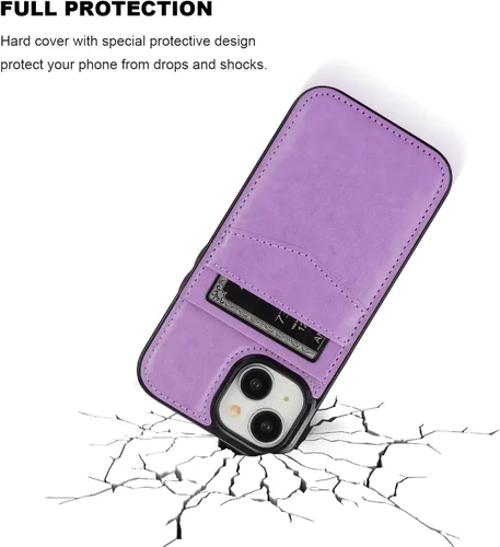 Vista 66 de KIHUWEY - Funda tipo cartera compatible con iPhone 15 con soporte para tarjetas de crédito, cierre magnético, soporte de cuero premium, cubierta