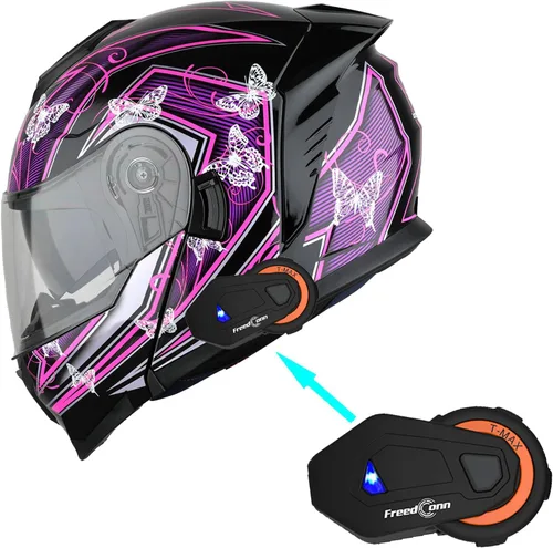 Vista 9 de 1Storm Casco modular de motocicleta para calle con doble visera abatible, protección solar de cara completa HJK920