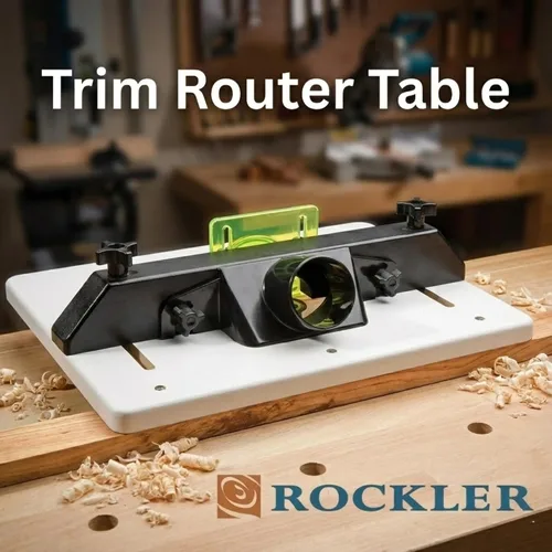 Vista 5 de Rockler Mesa de Router de Recorte – Mesa de Router Ajustable con Agujeros Pre-perforados en la Parte Posterior - Mesa de Router con Protector