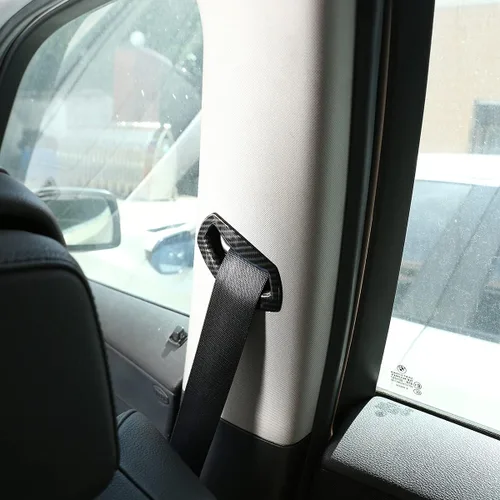 Vista 4 de YIWANG Cubierta para cinturón de seguridad de asiento de coche ABS cromado para BMW X3 E83 2006-2010 Accesorios interiores (fibra de carbono)