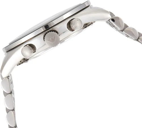 Vista 3 de Emporio Armani Reloj deportivo plateado AR5988 para hombre, Acero inoxidable, Reloj de cuarzo, cronógrafo, movimiento de cuarzo