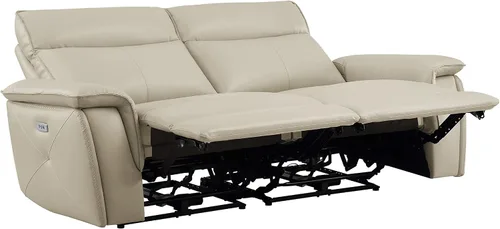 Vista 6 de Lexicon Raelynn Power - Sofá biplaza reclinable doble, color gris pardo gris topo