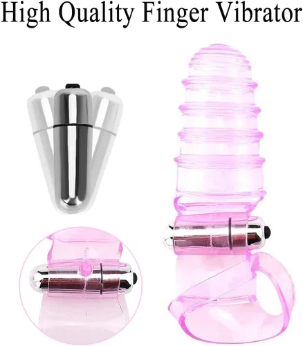 Vista 3 de Potente vibrador de dedo para mujer, masajeador de punto G, vibrador de bala, estimulador de clítoris, estimulador de clítoris, vagina lesbiana
