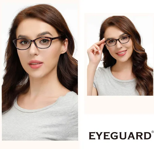 Vista 5 de EYEGUARD Alta potencia de aumento 2 pares de lentes de lectura con bisagra de resorte ultra transparentes para mujeres lectoras