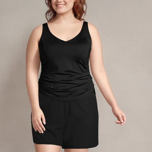 Vista 7 de Lands' End Parte superior de traje de baño tankini con aros resistente al cloro