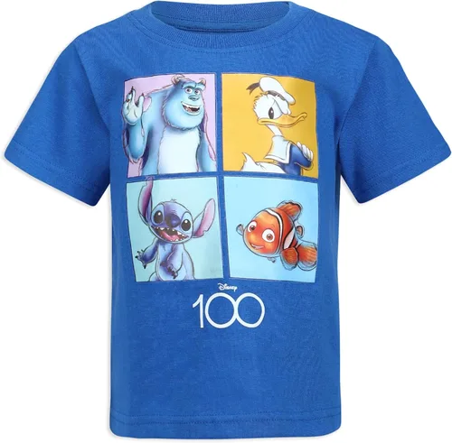 Vista 2 de Disney Paquete de 3 camisetas para niños pequeños y niños pequeños, azulgrisblanco