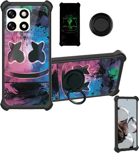 Vista 20 de Aroepurt Funda compatible con Nothing Phone 2a Phone Case Cover [PC duro + silicona suave] [soporte de anillo] [efecto luminoso] YGH-BQ