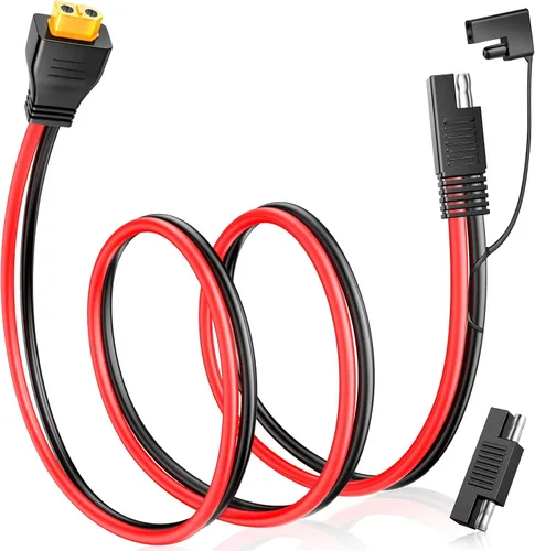 Vista 8 de ELECTOP Cable de conector de panel solar, conector SAE de 10 AWG a conectores solares macho y hembra, cable de extensión fotovoltaica para panel