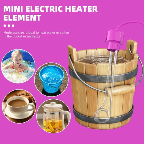 Vista 3 de Calentador de agua de inmersión de 1200 W, calentador de agua de cubo de acero inoxidable 304, calentamiento rápido para bañera, agua de piscina