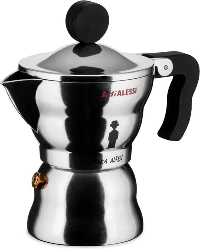 Vista 2 de Alessi AAM33/1 - Máquina de café expreso, resina de aluminio y termoplástica, 1 taza, mango negro