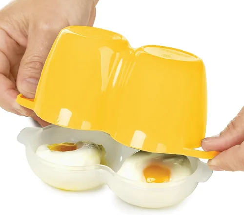 Vista 4 de Prep Solutions by Progressive Microwave Poach Perfect - Huevos perfectos para escalfar, sin ensuciar, sin olor, sin BPA, aptos para lavavajillas