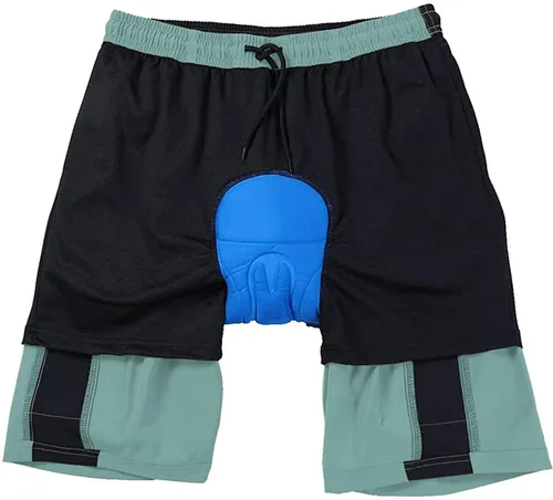 Vista 4 de VAYAGER - Pantalones cortos de ciclismo con acolchado 3D para bicicleta de montaña, ajuste holgado, ligeros
