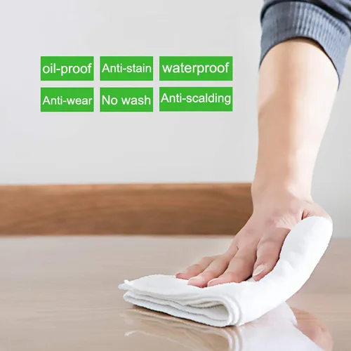 Vista 4 de Protector de mesa cristalino, mantel de plástico fácil de limpiar, protector de mesa transparente de vidrio suave, mantel transparente impermeable