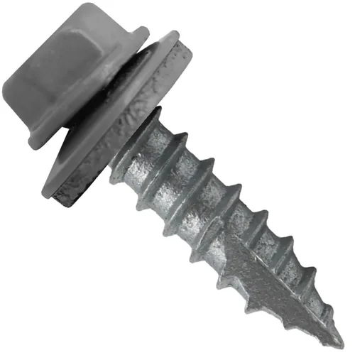 Vista 7 de HERR #14 CHARCOAL Tornillo de techo de chapa metálica de cabeza hexagonal: 250 tornillos x 1