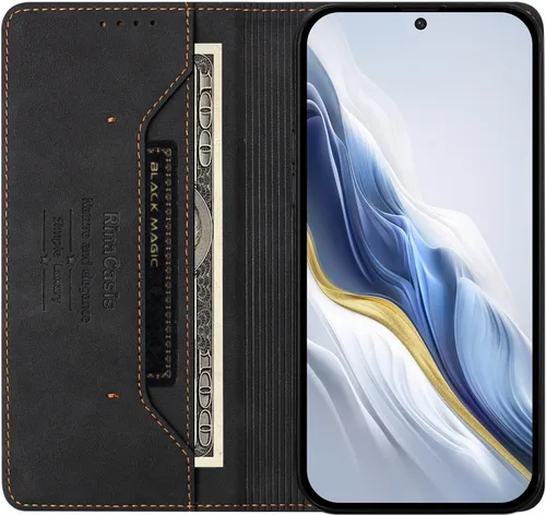 Vista 2 de Compatible con Oukitel C1 / C1 Pro Flip Kickstand Cierre Magnético Cartera Funda Negro
