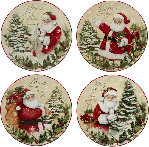 Vista 5 de Certified International 89127 Holiday Wishes - Juego de vajilla de 16 piezas, tamaño único, multicolor