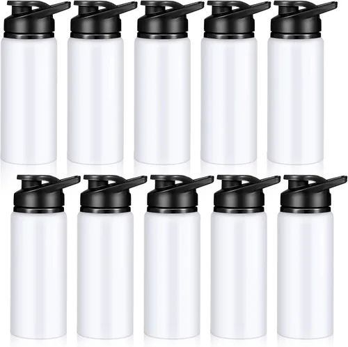 Vista 11 de CHENGU Botella de agua a granel de 20 onzas de aluminio, botellas reutilizables ligeras con tapa de rosca, vasos de agua fáciles de transportar, a