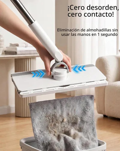 Vista 2 de MASTERTOP Trapeador de agarre a presión, trapeador plano manos libres