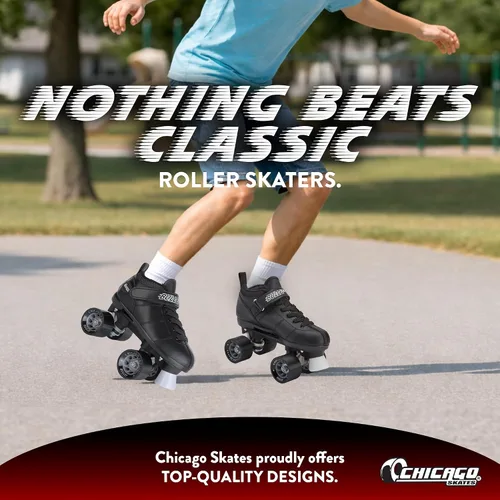 Vista 6 de Chicago Skates Bullet Speed Roller Skates – Adjustable Quad Roller Skates Women Men