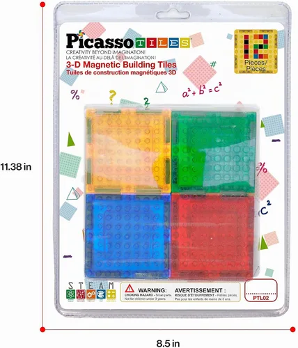 Vista 9 de PicassoTiles Bloques de construcción magnéticos Azulejos de ladrillo STEM creativos azulejos magnéticos Set de complementos de construcción Juguete