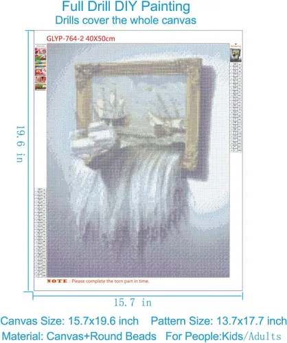 Vista 2 de GELANYOUPIN Pintura de diamantes de imitación redonda 5D para manualidades, diseño de barco de paisaje, punto de cruz, cuentas de bordado