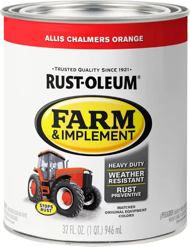 Vista 32 de Rust-Oleum Farm & Implement 280176 - Pintura esmaltada, galón, naranja (Allis Chalmers Orange)