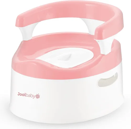 Vista 9 de Jool Baby Silla para ir al baño para niños pequeños, protector contra salpicaduras y soporte de espalda (harina de avena)