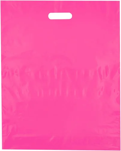 Vista 19 de Bolsas de compras de plástico con asas troqueladas de 9x12, negras, 100/cs – Bolsas marca directa
