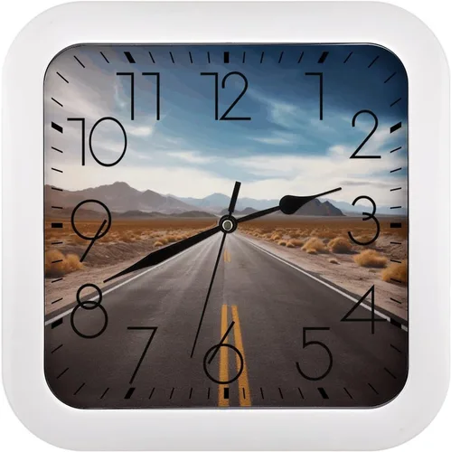 Vista 19 de 10" Square Modern Wall Clock,A Cat in Outer Space Print Kitchen Clocks Wall Battery Operated,Silent Non Ticking Unique Funny Cute Wall Clock for
