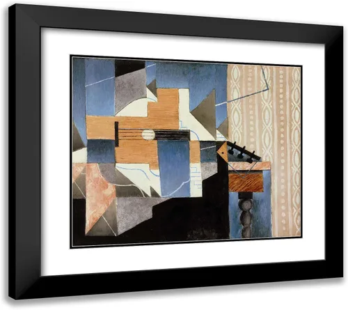 Vista 3 de ArtDirect Gris, Juan 23x20 Black Modern Framed Art Print Titled: Guitar on Table I