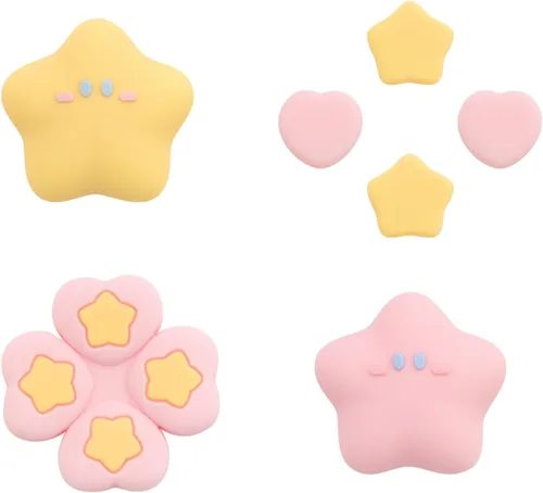 Vista 9 de Cute Switch 2 D-Pad Button Caps Silicone Thumb Grips Set, ABXY Key Buttons Sticker Joystick Cover Caps for Switch 2 (2025) - Brown and Cream White