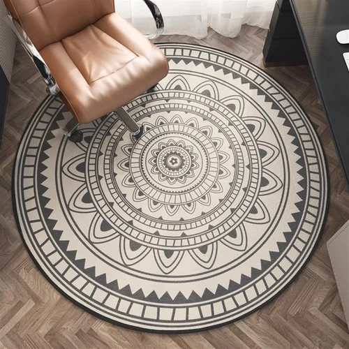 Vista 14 de Tapete redondo para silla de piso de madera dura, lavable, antideslizante, protector de suelo para sillas rodantes, sala de estar, dormitorio, gris