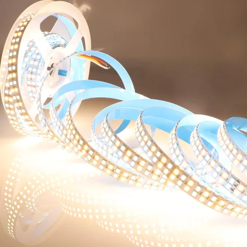 Vista 5 de Tira de luces LED sintonizables de 12 V CC CCT blanco cálido blanco frío 3000K-6500K 1680LEDs 16.4ft SMD 2835 Luces de cinta LED no impermeables