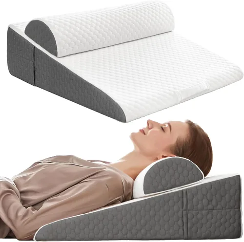 Vista 13 de Almohada de cuña tamaño Queen para relleno de huecos de cama, almohada de cuña de cama para espacio de cabecera (0-8 pulgadas), relleno ergonómico