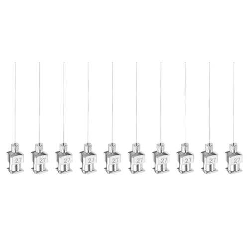 Vista 11 de HARFINGTON 10 agujas dispensadoras de acero inoxidable de calibre 8, 1 1/2 pulgadas, tubo de aguja de pegamento de metal, puntas romas, Luer Lock