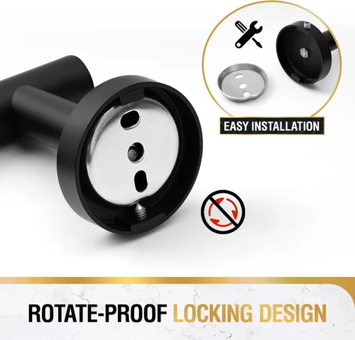 Vista 7 de HITSLAM Toallero negro mate de 19.8 pulgadas para baño, toallero de baño de acero inoxidable SUS304 montado en la pared, moderno soporte de toalla