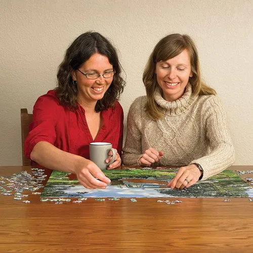 Vista 3 de Cobble Hill - Rompecabezas de 1000 piezas, campo de ovejas, póster de muestra incluido