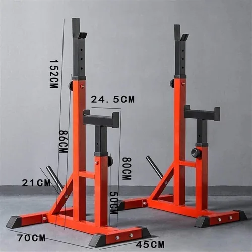 Vista 4 de Squat Rack Strength Training Fitness Exercise Equipment Adjustable Squat Rack Dipping Station Barbell Rack Dip Stand Fitness Bench
