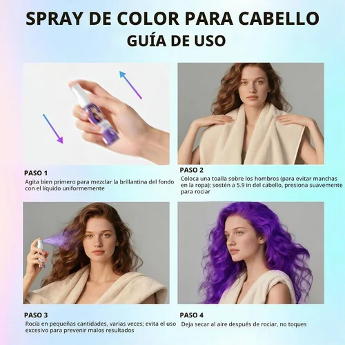 Vista 5 de Sevich Spray de color temporal para el cabello, rojo, tinte lavable