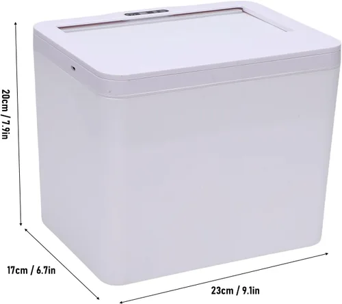 Vista 2 de SIXRUN Cubo de basura con sensor inteligente, 8 L, color blanco, automático, sin contacto, con tapa con detección de movimiento, para cocina