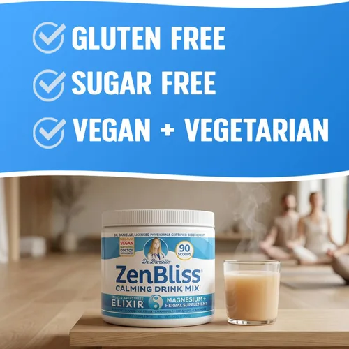 Vista 6 de Zenbliss - Mezcla de bebida calmante de magnesio para relajación y comodidad muscular, suplemento de magnesio en polvo para apoyo al estrés, por